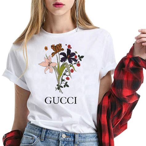 gucci plus size shirt w flower|gucci t shirts for women.